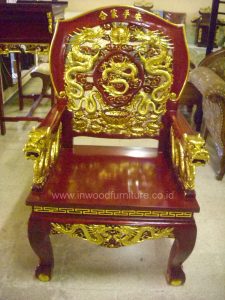 kursi kayu merah naga emas cina